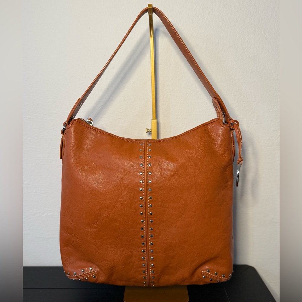Michael Kors Burnt Orange Studded Shoulder Bag